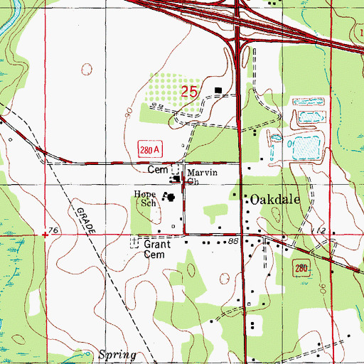 Topographic Map of Magnolia School, FL