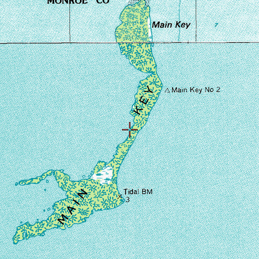 Topographic Map of Main Key, FL