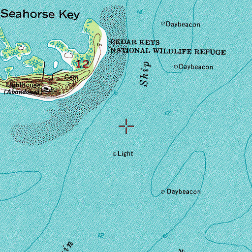 Topographic Map of Main Ship Channel, FL