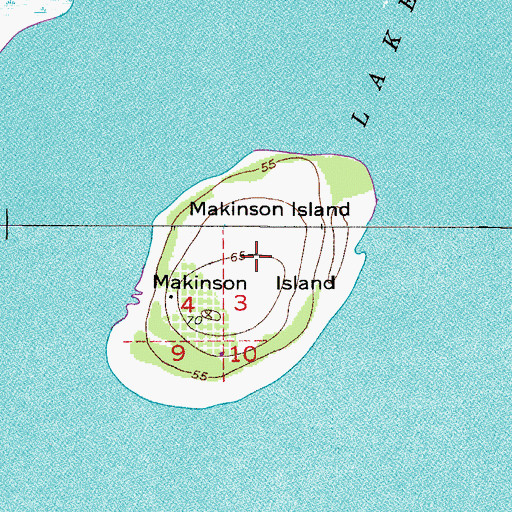 Topographic Map of Makinson Island, FL