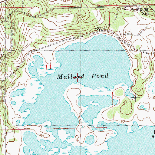 Topographic Map of Mallard Pond, FL