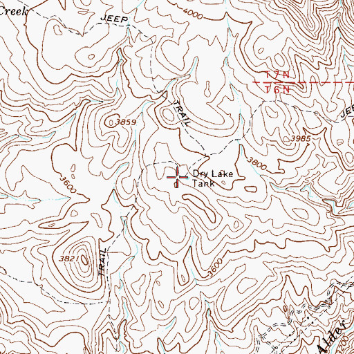 Topographic Map of Dry Lake Tank, AZ