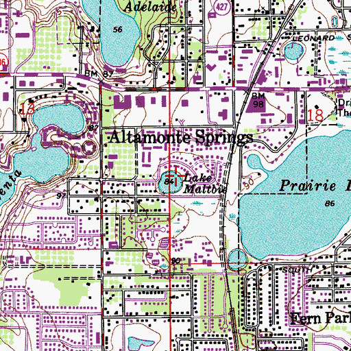 Topographic Map of Lake Maltbie, FL
