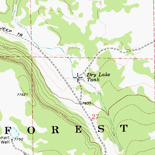 Topographic Map of Dry Lake Tank, AZ