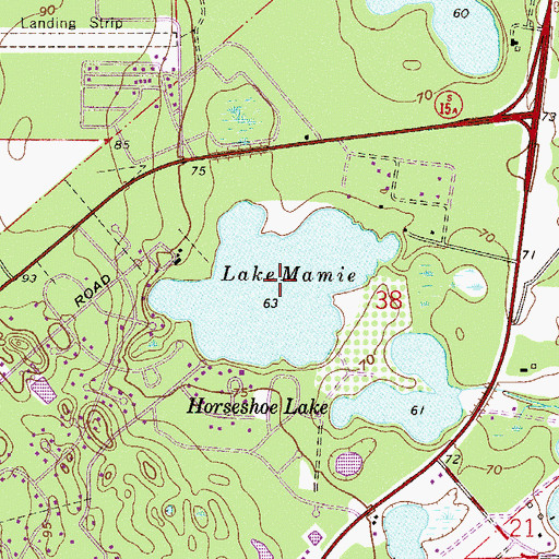 Topographic Map of Lake Mamie, FL