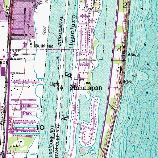 Topographic Map of Manalapan, FL