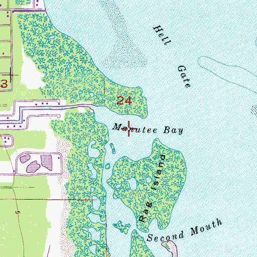 Topographic Map of Manatee Bay, FL