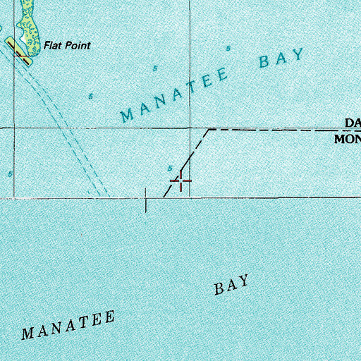 Topographic Map of Manatee Bay, FL