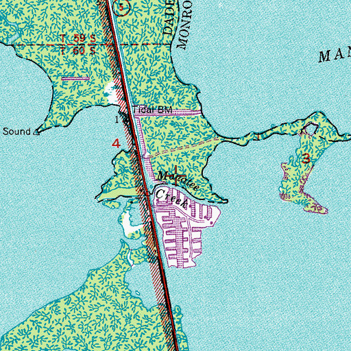Topographic Map of Manatee Creek, FL