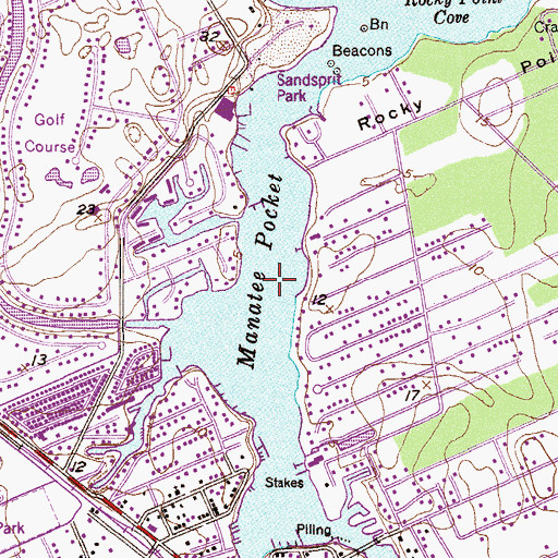 Topographic Map of Manatee Pocket, FL