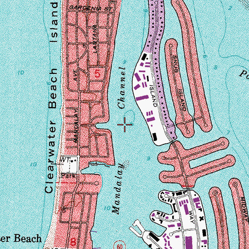 Topographic Map of Mandalay Channel, FL