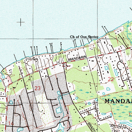 Topographic Map of Mandarin, FL