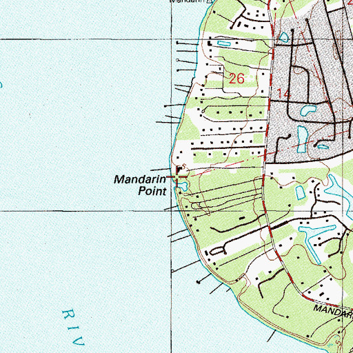 Topographic Map of Mandarin Point, FL