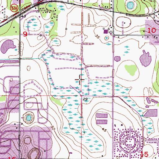 Topographic Map of Mango Lake, FL