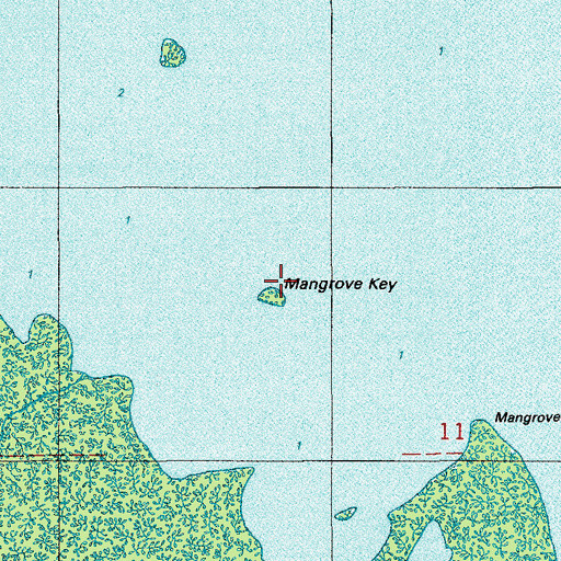 Topographic Map of Mangrove Key, FL