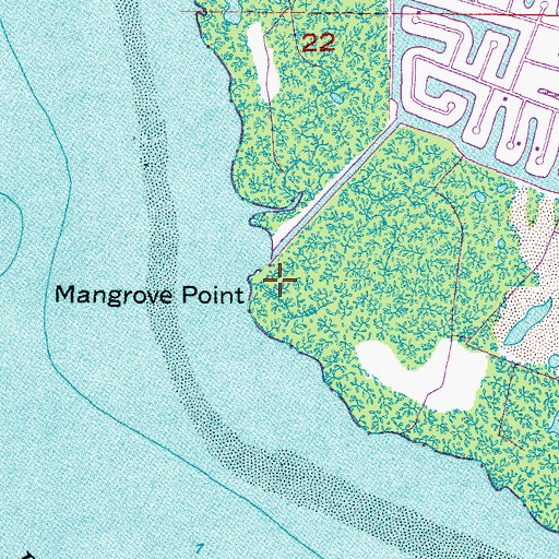 Topographic Map of Mangrove Point, FL