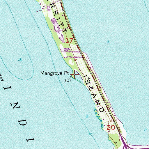 Topographic Map of Mangrove Point, FL
