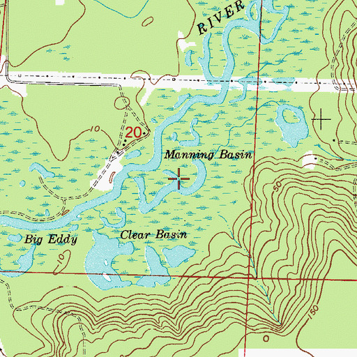 Topographic Map of Manning Basin, FL