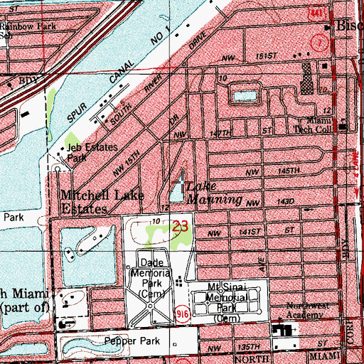 Topographic Map of Lake Manning, FL