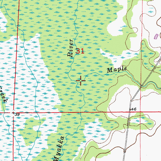 Topographic Map of Maple Creek, FL