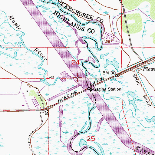 Topographic Map of Maple River, FL