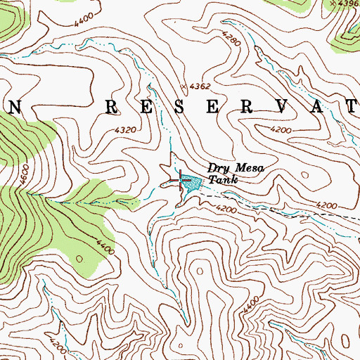 Topographic Map of Dry Mesa Tank, AZ