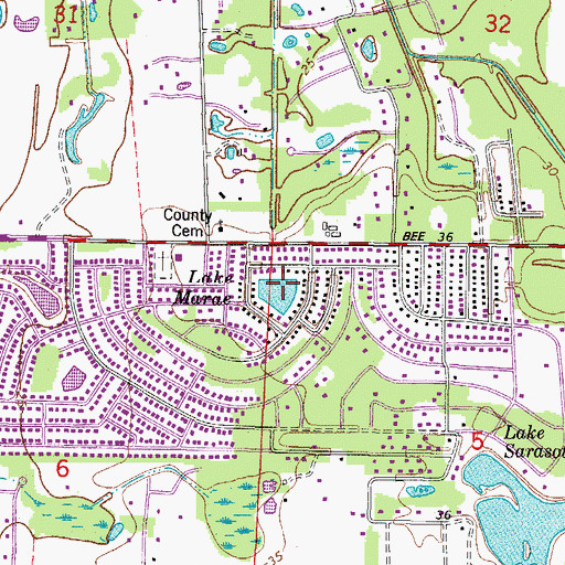 Topographic Map of Lake Marae, FL