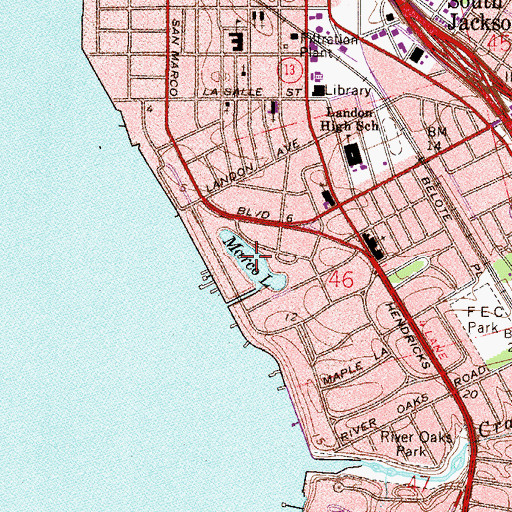 Topographic Map of Marco Lake, FL