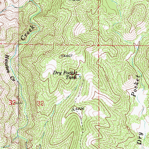 Topographic Map of Dry Pocket Tank, AZ