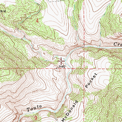 Topographic Map of Dry Pocket Wash, AZ