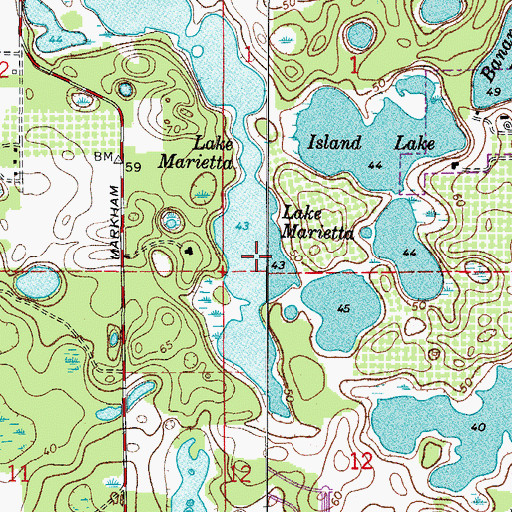 Topographic Map of Lake Marietta, FL