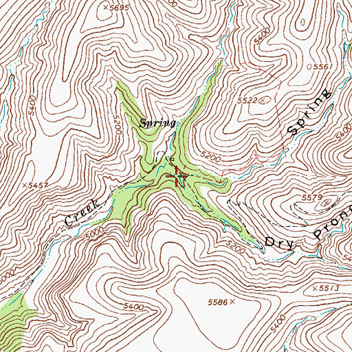 Topographic Map of Dry Prong Canyon, AZ