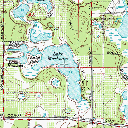 Topographic Map of Lake Markham, FL
