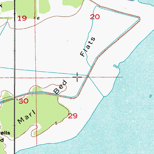 Topographic Map of Marl Bed Flats, FL