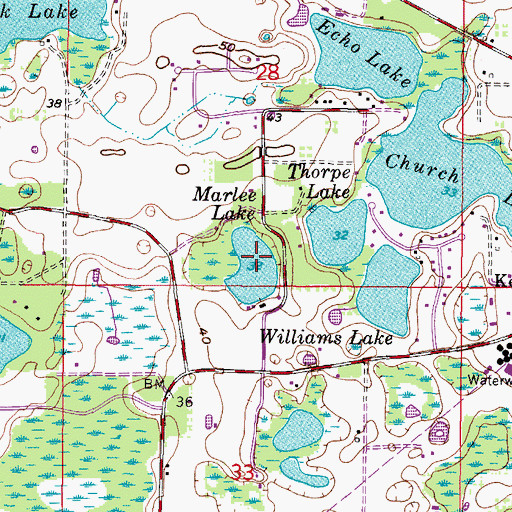 Topographic Map of Marlee Lake, FL