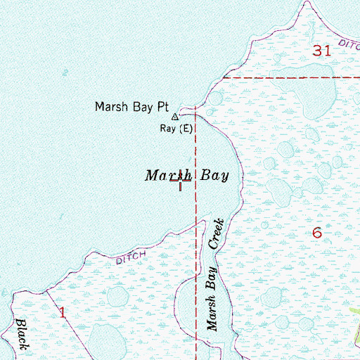 Topographic Map of Marsh Bay, FL