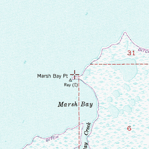 Topographic Map of Marsh Bay Point, FL