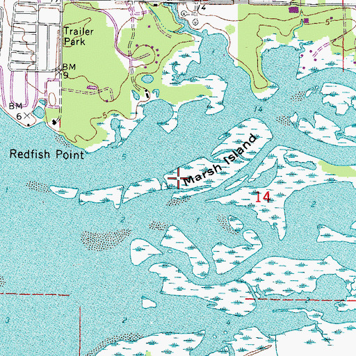 Topographic Map of Marsh Island, FL