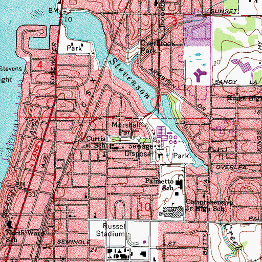Topographic Map of Marshall Park, FL