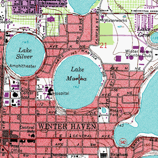 Topographic Map of Lake Martha, FL