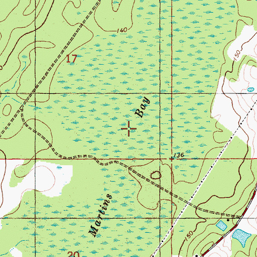 Topographic Map of Martins Bay, FL