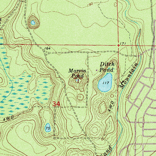 Topographic Map of Marvin Pond, FL