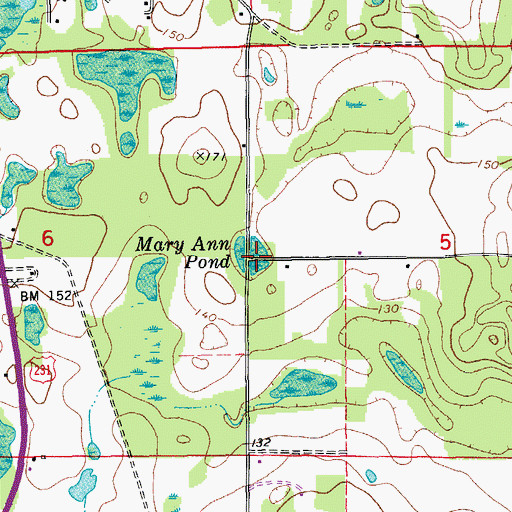 Topographic Map of Mary Ann Pond, FL