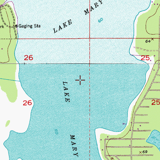 Topographic Map of Lake Mary Jane, FL