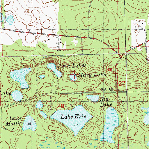 Topographic Map of Mary Lake, FL