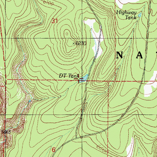 Topographic Map of DT Tank, AZ