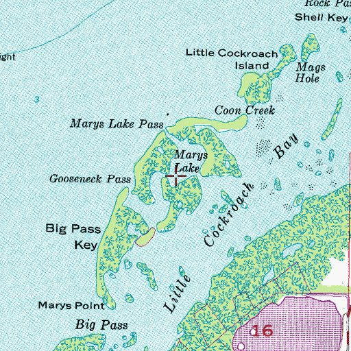 Topographic Map of Marys Lake, FL