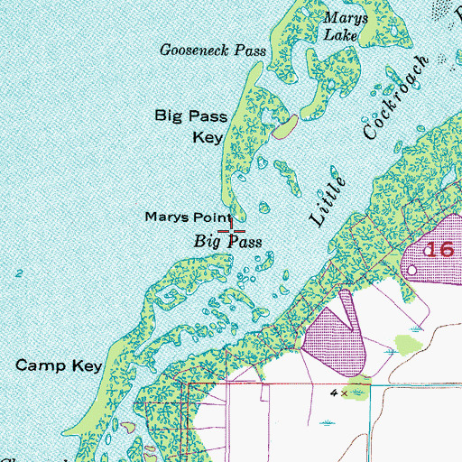 Topographic Map of Marys Point, FL