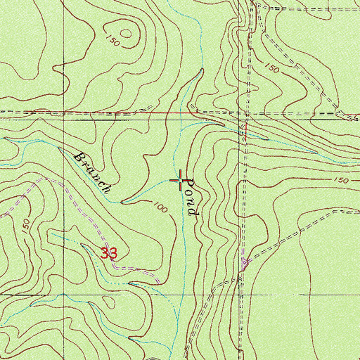Topographic Map of Mash Branch, FL