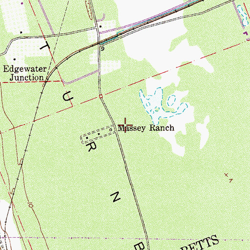 Topographic Map of Massey Ranch, FL